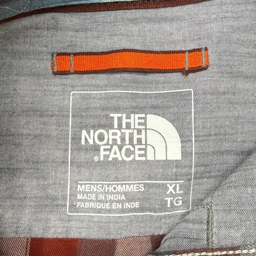 The North Face Button Down Shirt Men XL Blue Plaid Long Sleeve Hiking Gorpcore